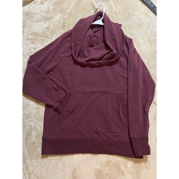 LL Bean Cozy Pullover Sweatshirt Womens XL Pockets Cowl Neck Top - Picture 9 of 14